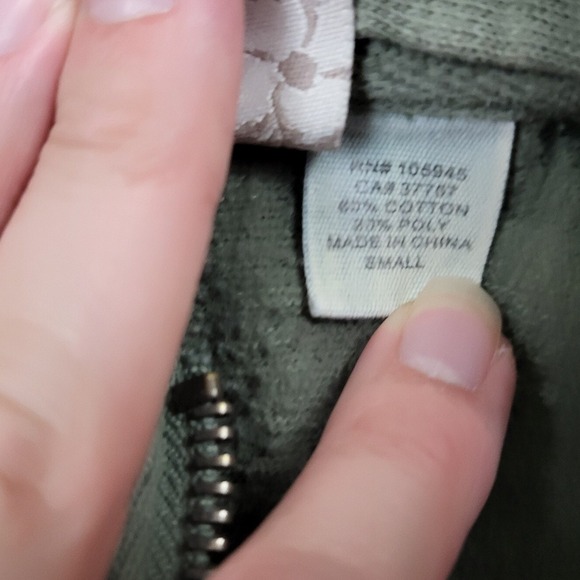 Element Womens Olive Green Slub Knit Utility Cargo Hoodie Jacket Snap Front S - Picture 13 of 16